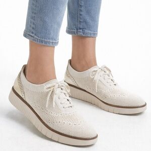 Cole Haan size 7 Elegant Cream Knit Women's Sneakers